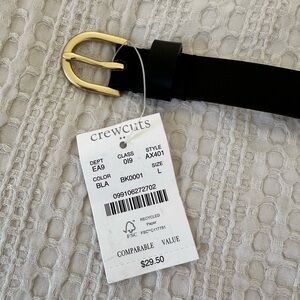 NWT JCrew Crewcuts Kids/Boys Classic Black Leather Belt Size Large